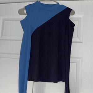 shein blue and navy blue top